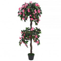Sonata Изкуствено растение рододендрон, 155 см, зелено и розово - Изкуствени цветя