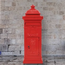 Sonata Алуминиева пощенска кутия стълб винтидж стил неръждаема червена - Аксесоари за градина
