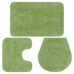 Sonata Комплект постелки за баня, 3 бр, текстил, зелени - Продукти за баня и WC