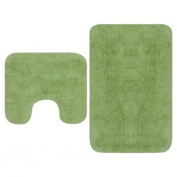 Sonata Комплект постелки за баня, 2 бр, текстил, зелени - Продукти за баня и WC