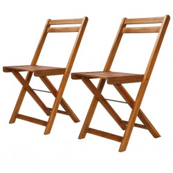 Sonata Градински бистро столове, 2 бр, акациево дърво масив - Градински столове