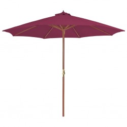 Sonata Градински чадър с дървен прът, 300 см, бордо - Сенници и Чадъри