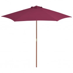 Sonata Градински чадър с дървен прът, 270 см, бордо червено - Сенници и Чадъри