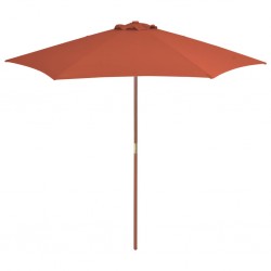 Sonata Градински чадър с дървен прът, 270 см, теракота - Сенници и Чадъри