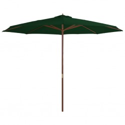 Sonata Градински чадър с дървен прът, 350 см, зелен - Сенници и Чадъри