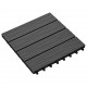 Sonata WPC декинг плочки релефни, 11 бр, 30x30 см 1 кв.м. черни -