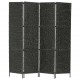 Sonata Параван за стая, 4 панела, черен, 154x160 cм, воден хиацинт -