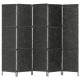 Sonata Параван за стая, 5 панела, черен, 193x160 cм, воден хиацинт -