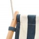 Sonata Бебешка люлка с предпазен колан, памук, дърво, синя -