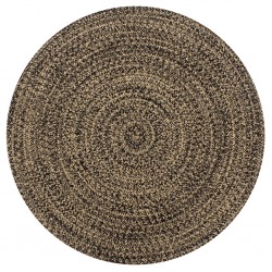 Sonata Ръчно тъкан килим от юта, черен и естествен цвят, 90 см - Килими, Мокети и Подложки