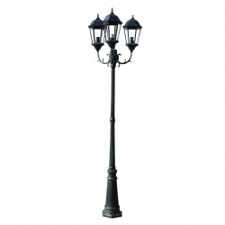 Градинска лампа "Brighton", 3 фенера, 230 см, тъмнозелена/черна - Осветителни тела