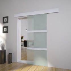Sonata Плъзгаща врата, алуминий и стъкло, 178 см, сребриста - Механизми