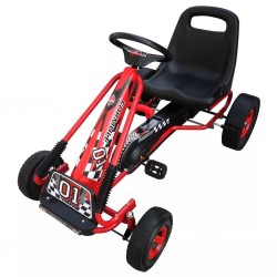 Картинг с педали и регулируема седалка, цвят червен - Детски превозни средства