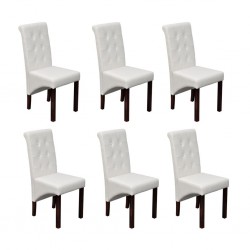 6 х трапезни столове, бели, модерен стил - Столове
