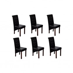 6 х трапезни стола, черни - Столове