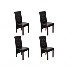 4 х трапезни стола, кафяви - Столове