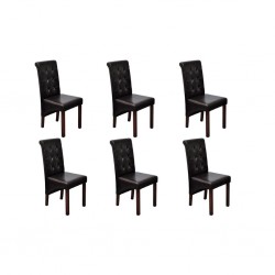 6 х трапезни стола, кафяви - Столове