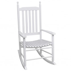 Sonata Люлеещ се стол със заоблена седалка, бял, дърво - Градински столове