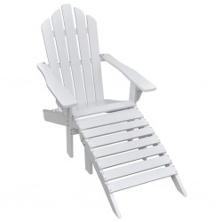 Sonata Градински стол с табуретка, дърво, бял - Градински столове