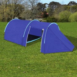 Водоустойчива 4-местна палатка за къмпинг, цвят морско син/светло син - Палатки
