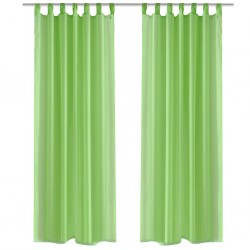 Зелени прозрачни завеси 140 х 175 см – 2 броя - Завеси, Пердета и Кoрнизи