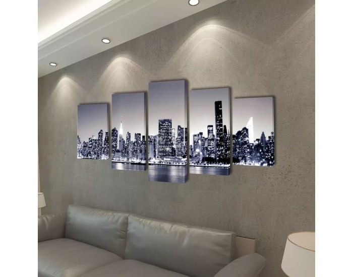 Декоративни панели за стена Ню Йорк в черно-бяло, 100 x 50 см -