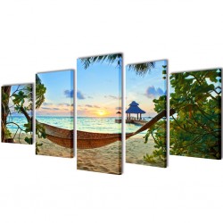 Декоративни панели за стена Плаж с хамак, 200 x 100 см - Картини, Плакати, Пъзели