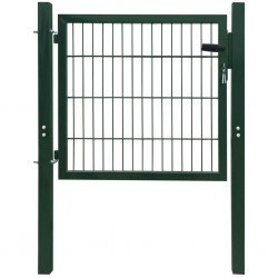 2D Оградна врата, единична, зелена, 106 х 130 см - Огради