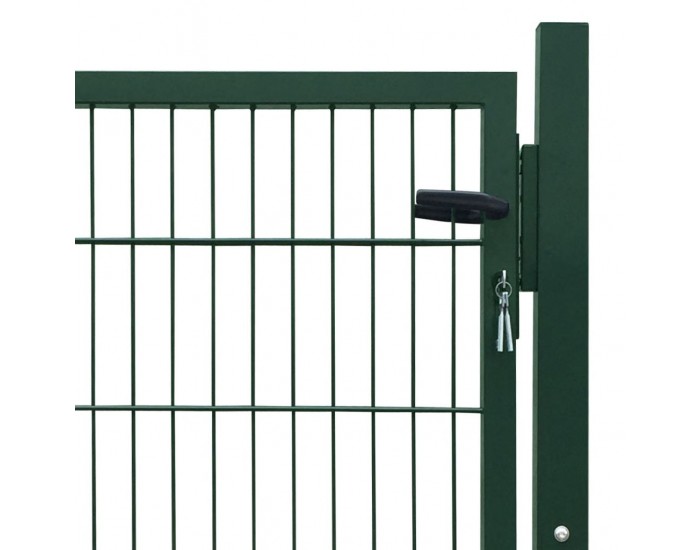 2D Оградна врата, единична, зелена, 106 х 130 см -