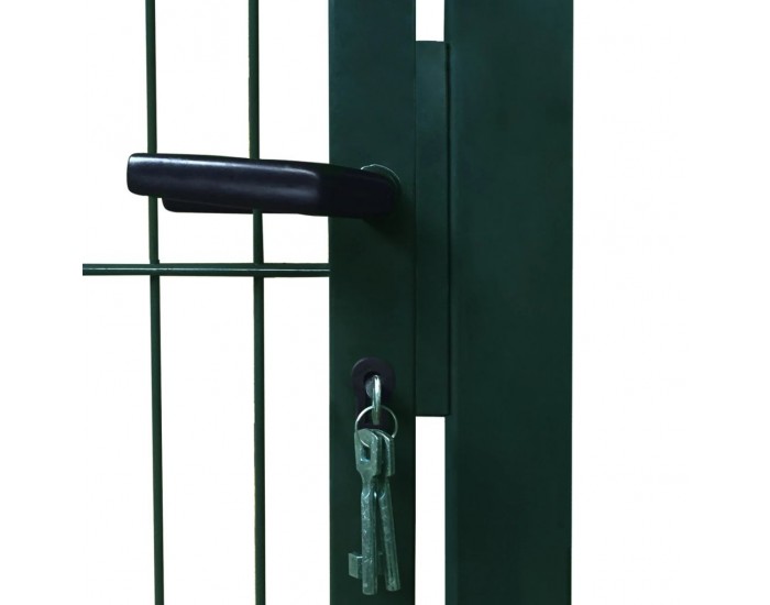 2D Оградна врата, единична, зелена, 106 х 190 см -