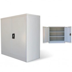 Sonata Офис шкаф с 2 врати, сив, 90 см, стомана - Мебели от метал