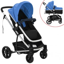 Sonata Детска / бебешка количка 2-в-1, алуминий, синьо и черно - Детски превозни средства