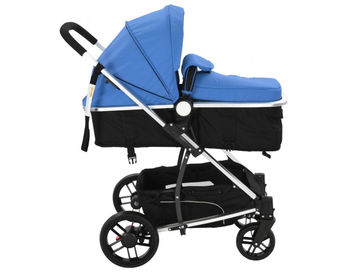 Sonata Детска / бебешка количка 2-в-1, алуминий, синьо и черно -