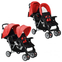 Sonata Бебешка количка - двойна, червено и черно - Детски превозни средства