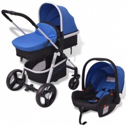 Sonata Бебешка количка, алуминиева, 3-в-1, синьо и черно - Детски превозни средства