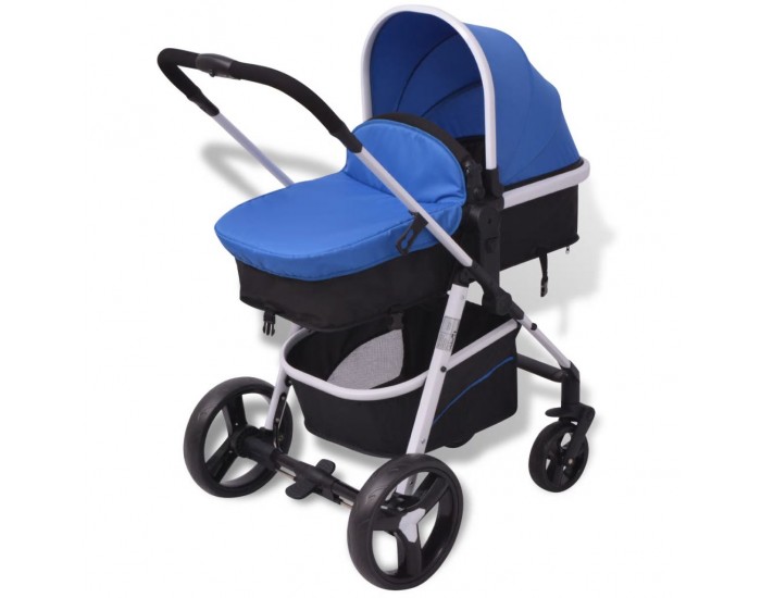 Sonata Бебешка количка, алуминиева, 3-в-1, синьо и черно -
