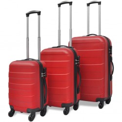Sonata комплект 3 броя твърди куфари на колелца, червени - Куфари и Чанти