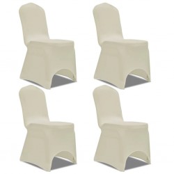 Sonata Покривни калъфи за столове, еластични, 4 бр, кремави - Калъфи за мебели