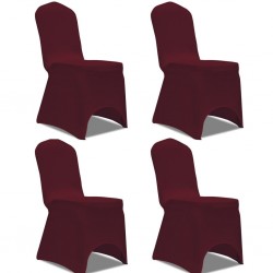 Sonata Покривни калъфи за столове, еластични, 4 бр, бордо - Калъфи за мебели
