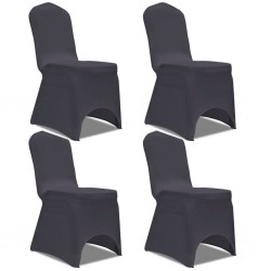 Sonata Покривни калъфи за столове, еластични, 4 бр, антрацитно черно - Калъфи за мебели