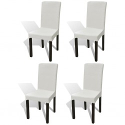 Sonata Покривни калъфи за столове, еластични, 4 бр, кремави - Калъфи за мебели