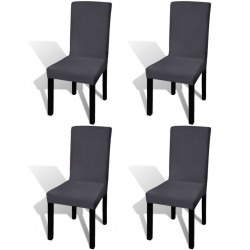 Sonata Покривни калъфи за столове, еластични, 4 бр, антрацит - Калъфи за мебели