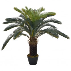 Sonata Изкуствено растение, сагова палма със саксия, зелена, 90 см - Изкуствени цветя