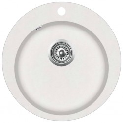Sonata Гранитна кухненска мивка с едно корито, кръгла, бяла - Мивки и Смесители