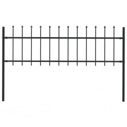 Sonata Градинска ограда с пики, стомана, 1,7 x 0,6 м, черна - Огради