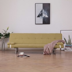 Sonata Разтегателен диван с две възглавници, зелен, полиестер - Мека мебел