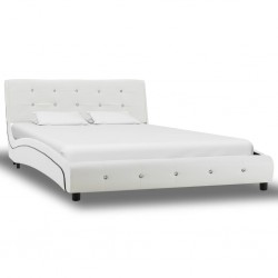 Sonata Рамка за легло, бяла, изкуствена кожа, 120x200 cм - Легла