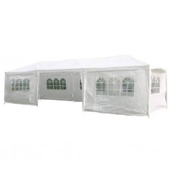 HI Парти палатка със странични стени, 3x9 м, бяла - Палатки