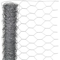 Nature Телена мрежа хексагонална 0,5x2,5 м 25 мм поцинкована стомана - Огради