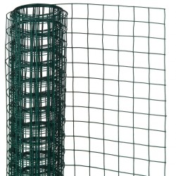 Nature Телена мрежа квадрат 0,5x5 м 13 мм стомана с пластмаса зелена - Огради